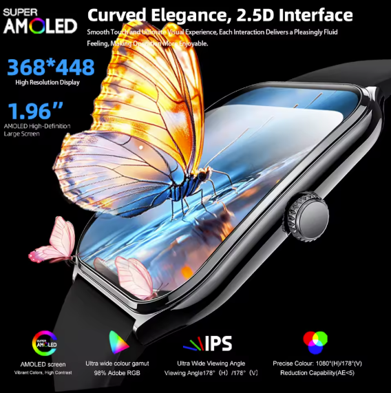 MT61 Smartklokke - 1.96" AMOLED Display